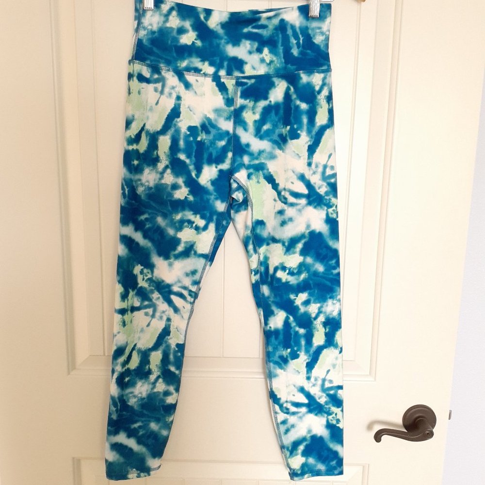 Wildfox Sweat Blue Sapphire & Green Tie-Dye High Waisted 7/8 Leggings Size M